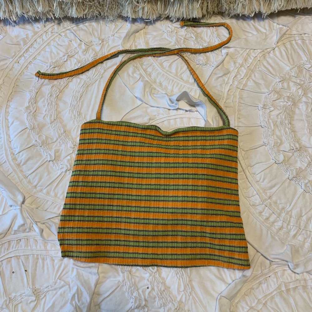 Silence + noise adjustable halter crop top size M